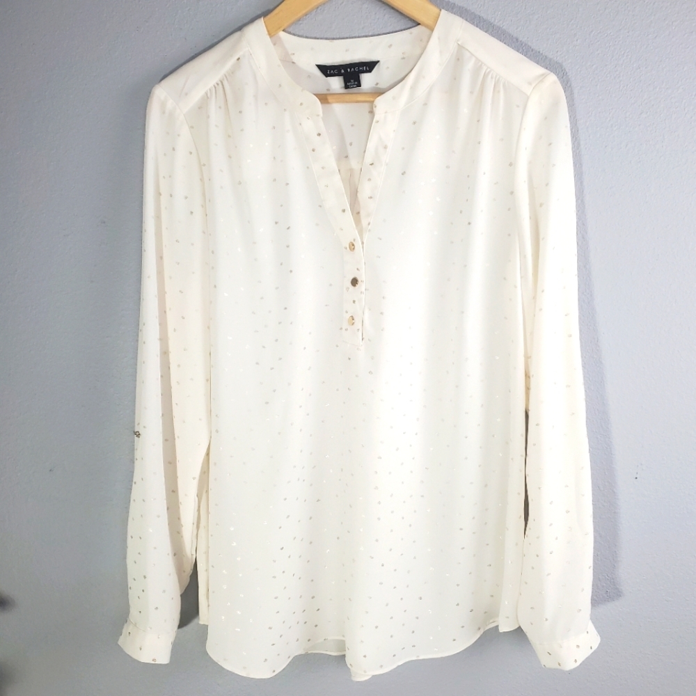 Zac & Rachel medium top, Ivory with gold specs